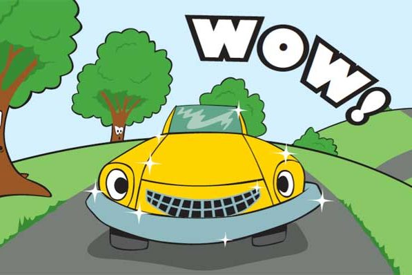 Strahlendes Auto nach der Dellenreparatur